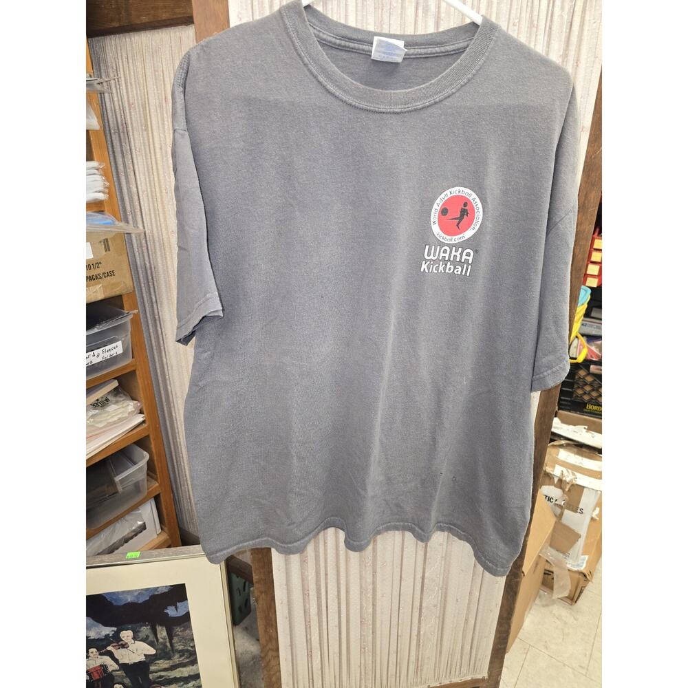 JEN8026 Vintage Waka Kickball 2010 La. Triumph Division, Unisex Gray T-Shirt.